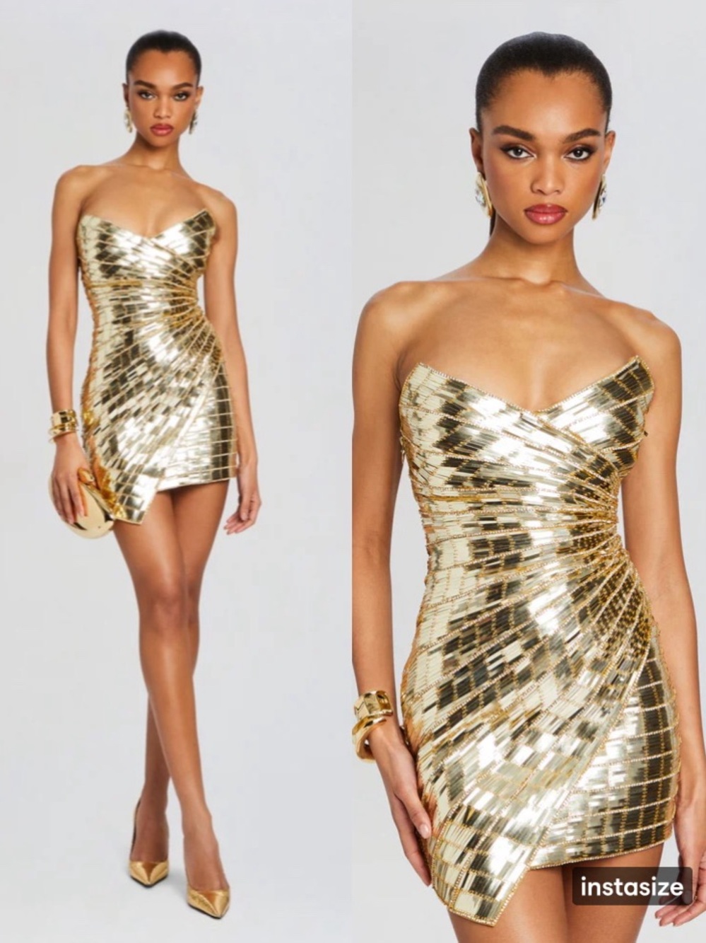 Retrofete Aura Gold Embellished Dress Size Medium (M) $2198